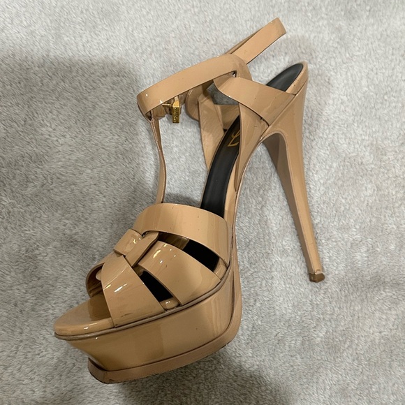 Saint Laurent Nude Platform Heels Size 37 - Picture 4 of 6